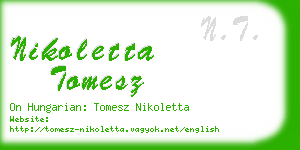 nikoletta tomesz business card